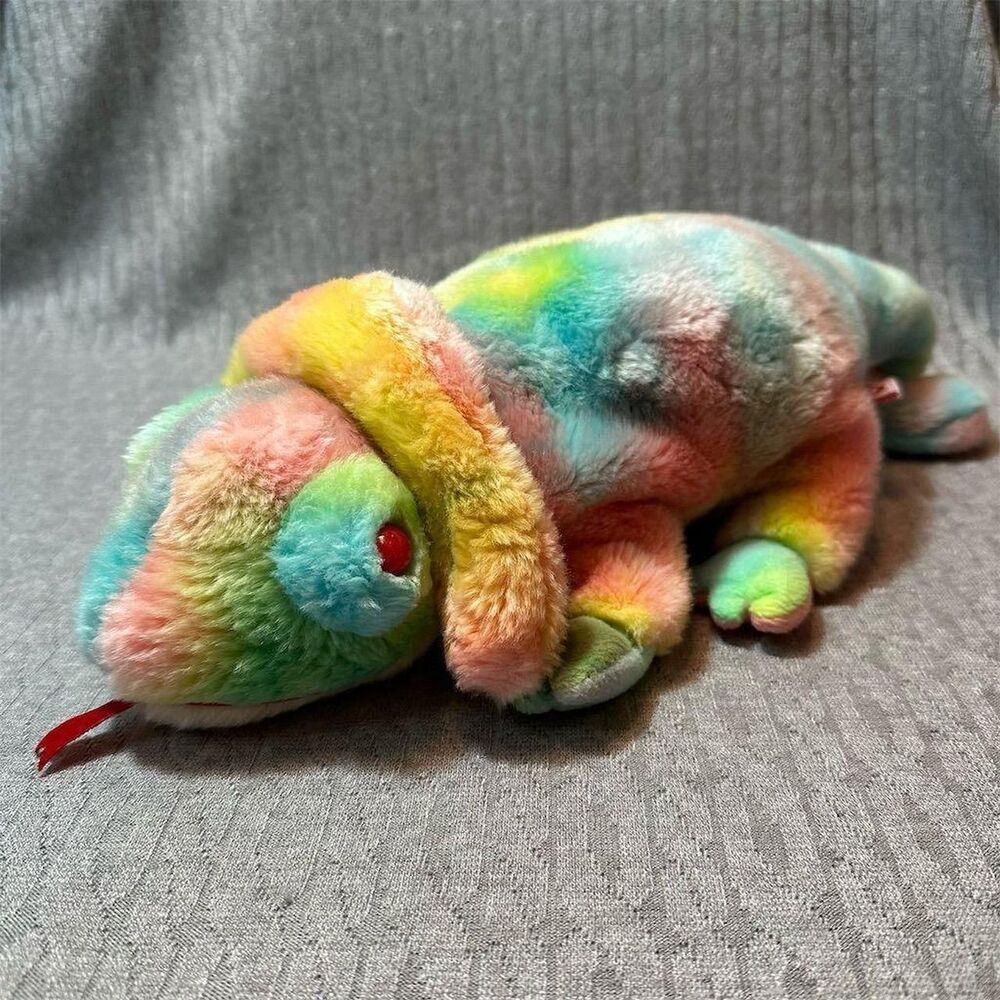 Vintage Ty Beanie Buddies Tie Dye Iguana, 1990's